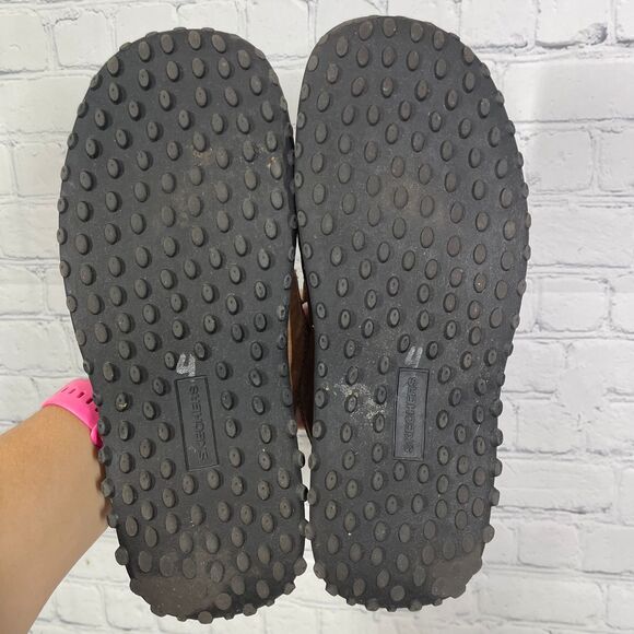 Skechers Sandals Sliders Women’s Size 10 Brown Leather 90's Y2K Chunky Platform - Picture 10 of 12
